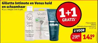 Kruidvat Gillette Intimate en Venus huid en schaamhaar aanbieding