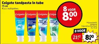Kruidvat Colgate tandpasta in tube aanbieding