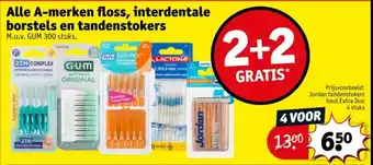 Kruidvat Alle A-merken floss, interdentale borstels en tandenstokers aanbieding