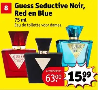Kruidvat Guess Seductive Noir, Red en Blue aanbieding