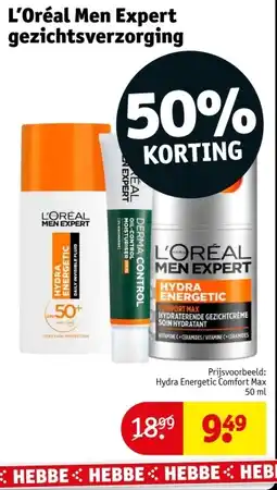 Kruidvat L'Oréal Men Expert gezichtsverzorging aanbieding