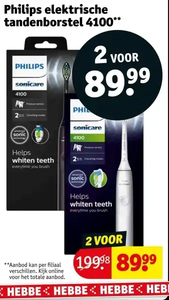 Kruidvat Philips elektrische tandenborstel 4100 aanbieding