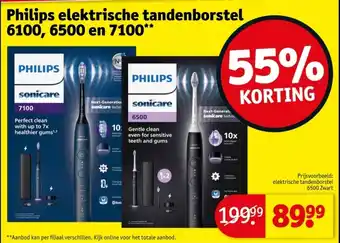 Kruidvat Philips elektrische tandenborstel 6100, 6500 en 7100 aanbieding