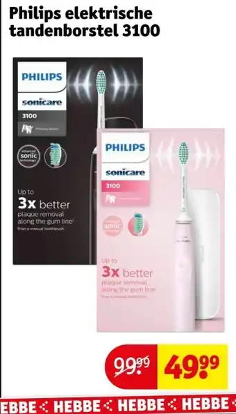 Kruidvat Philips elektrische tandenborstel 3100 aanbieding