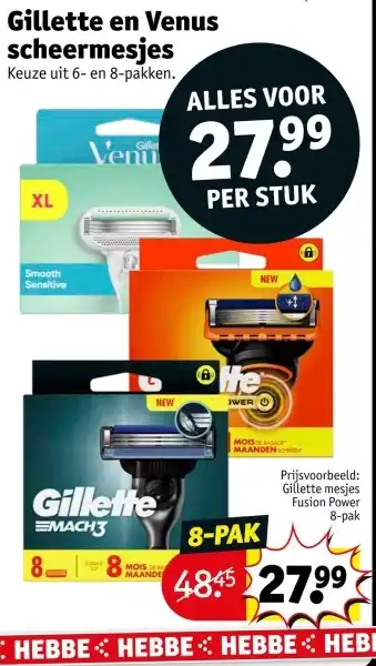 Kruidvat Gillette en Venus scheermesjes aanbieding