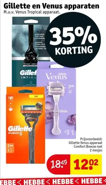 Kruidvat Gillette en Venus apparaten aanbieding