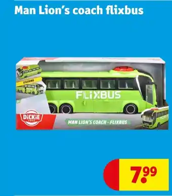 Kruidvat Man Lion's coach flixbus aanbieding