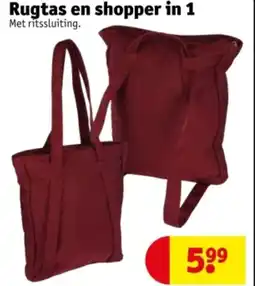 Kruidvat Rugtas en shopper in 1 aanbieding