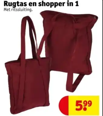 Kruidvat Rugtas en shopper in 1 aanbieding