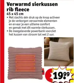 Kruidvat Verwarmd sierkussen rib fleece aanbieding