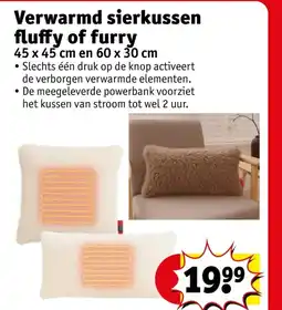 Kruidvat Verwarmd sierkussen fluffy of furry aanbieding
