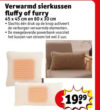 Kruidvat Verwarmd sierkussen fluffy of furry aanbieding