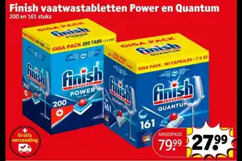 Kruidvat Finish vaatwastabletten Power en Quantum aanbieding