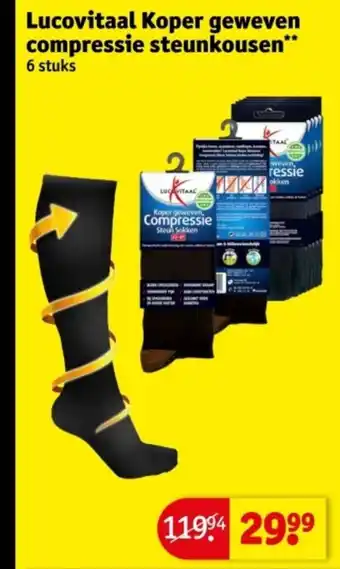 Kruidvat Lucovitaal Koper geweven compressie steunkousen aanbieding