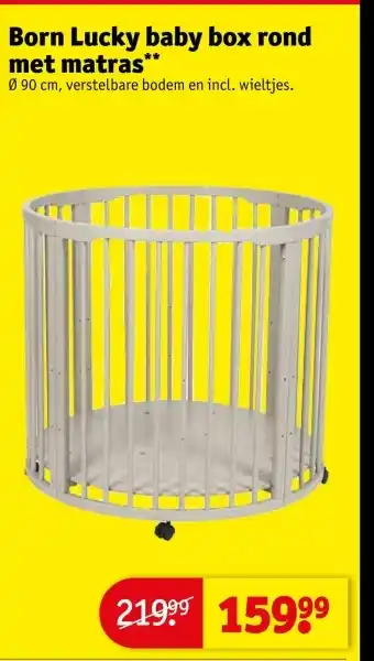 Kruidvat Born Lucky baby box rond met matras aanbieding