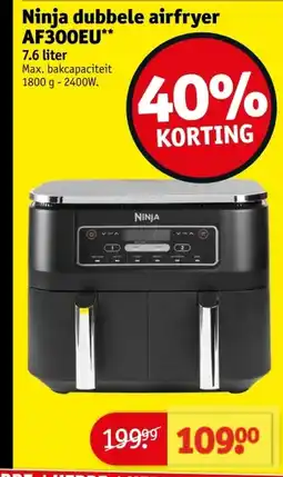 Kruidvat Ninja dubbele airfryer AF300EU aanbieding