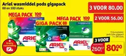 Kruidvat Ariel wasmiddel pods gigapack aanbieding