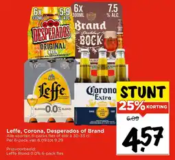 Vomar Voordeelmarkt Leffe, Corona, Desperados of Brand aanbieding