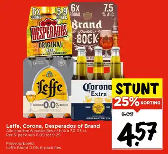 Vomar Voordeelmarkt Leffe, Corona, Desperados of Brand aanbieding