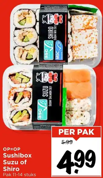 Vomar Voordeelmarkt Sushibox Suzu of Shiro aanbieding