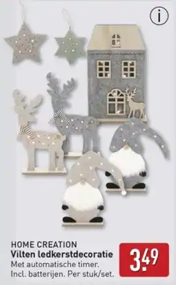 ALDI Home Creation Vilten Ledkerstdecoratie aanbieding