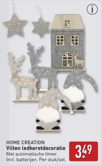 ALDI Home Creation Vilten Ledkerstdecoratie aanbieding