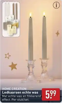 ALDI Home Creation Ledkaarsen Echte Was aanbieding