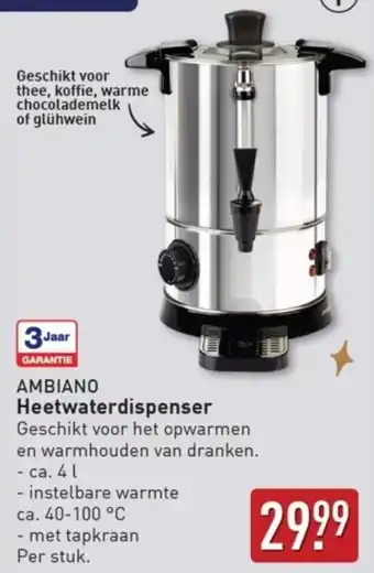 ALDI Ambiano Heetwaterdispenser aanbieding