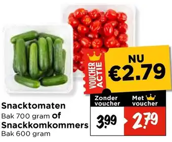 Vomar Voordeelmarkt Snacktomaten of Snackkomkommers aanbieding