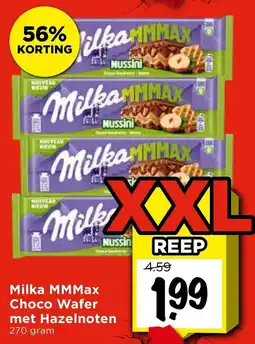 Vomar Voordeelmarkt Milka MMMax Choco Wafer met Hazelnoten aanbieding