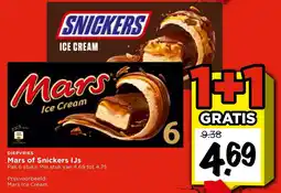 Vomar Voordeelmarkt Mars of Snickers IJs aanbieding