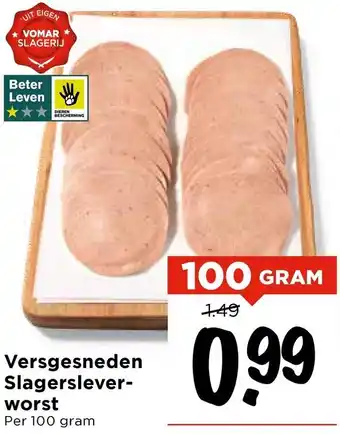Vomar Voordeelmarkt Vers Gesneden Slagersleverworst aanbieding