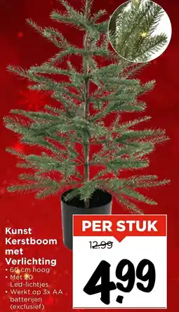 Vomar Voordeelmarkt Kunst Kerstboom met Verlichting aanbieding