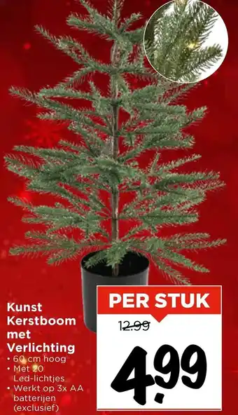 Vomar Voordeelmarkt Kunst Kerstboom met Verlichting aanbieding