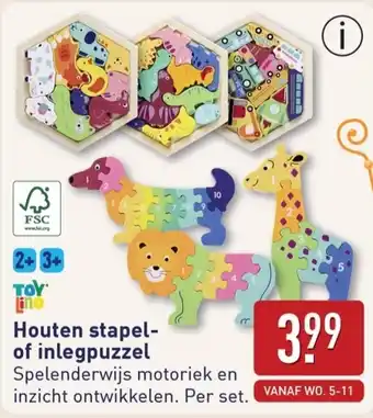 ALDI Houten stapel of inlegpuzzel aanbieding