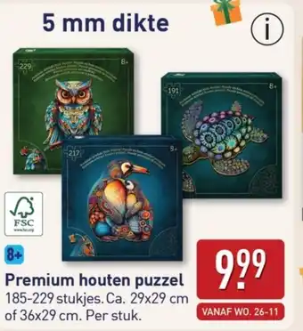ALDI Premium houten puzzel aanbieding