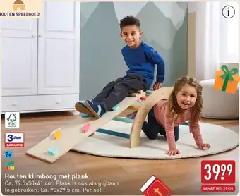 ALDI Houten klimboog met plank aanbieding