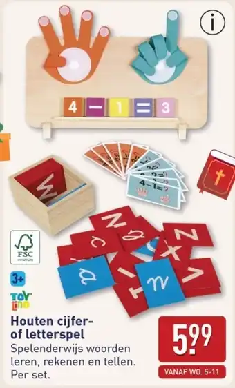 ALDI Houten cijfer of letterspel aanbieding