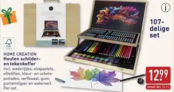 ALDI Home Creation Houten schilder en tekenkoffer aanbieding