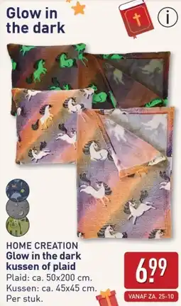 ALDI HOME CREATION Glow in the dark kussen of plaid aanbieding