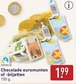 ALDI Chocolade euromunten of biljetten aanbieding