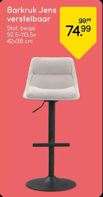 Leen Bakker Barkruk Jens verstelbaar aanbieding