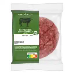Albert Heijn AH Greenfields Beefburger truffelsmaak 2 stuks aanbieding