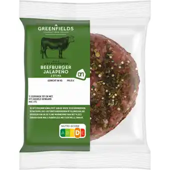 Albert Heijn AH Greenfields Beefburger jalapeno 2 stuks aanbieding