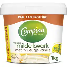 Albert Heijn Campina Magere milde kwark vanille voordeelpak aanbieding