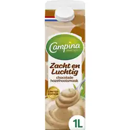 Albert Heijn Campina Zacht en luchtig chocolade hazelnoot aanbieding