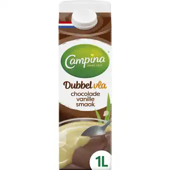 Albert Heijn Campina Dubbelvla chocolade vanille smaak aanbieding