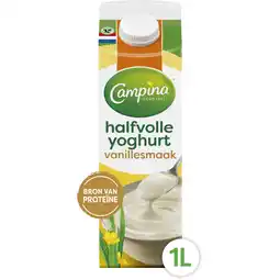 Albert Heijn Campina Halfvolle yoghurt vanillesmaak aanbieding