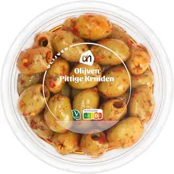 Albert Heijn AH Groene olijven met pittige kruiden aanbieding