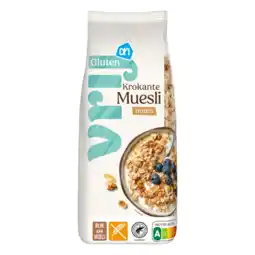 Albert Heijn AH Glutenvrij Krokante muesli met noten aanbieding